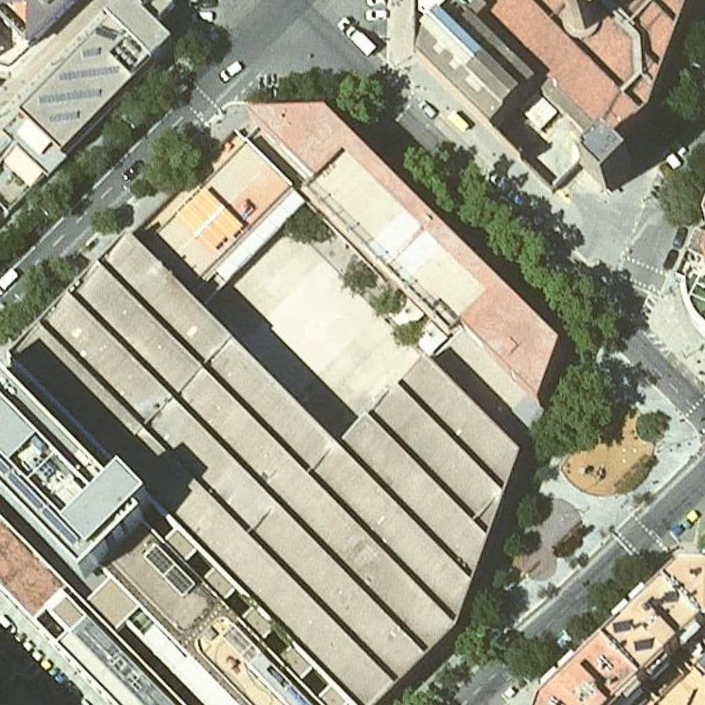 Aerial view of the grounds of Escola Antoni Balmanya