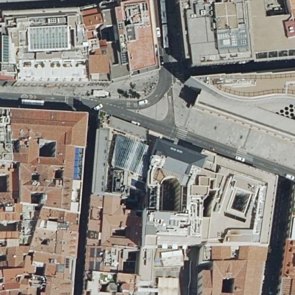 Aerial view of the grounds of Congreso De Los Diputados