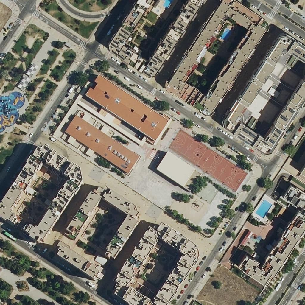 Aerial view of the grounds of Vicente Ferrer
