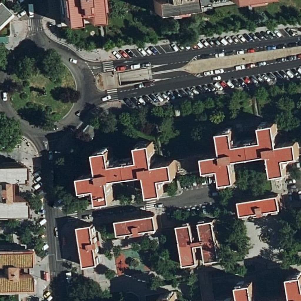 Aerial view of the grounds of Arlequin