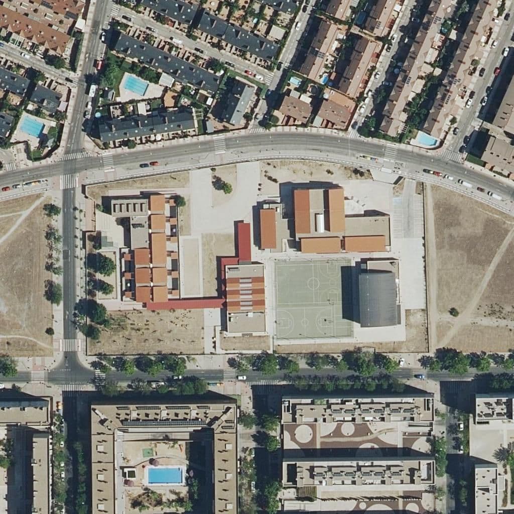 Aerial view of the grounds of Agustin De Argüelles