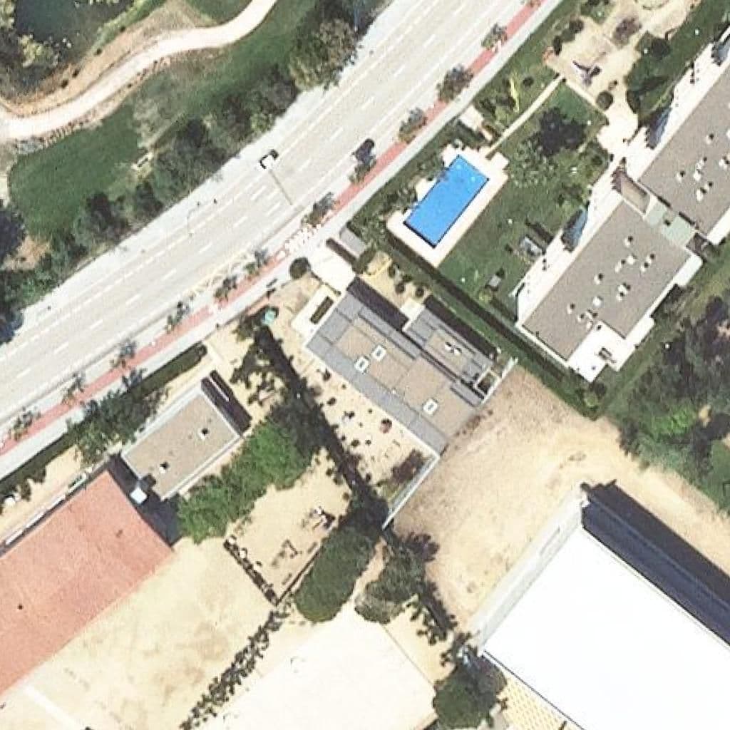 Aerial view of the grounds of Llar D'infants Fartets