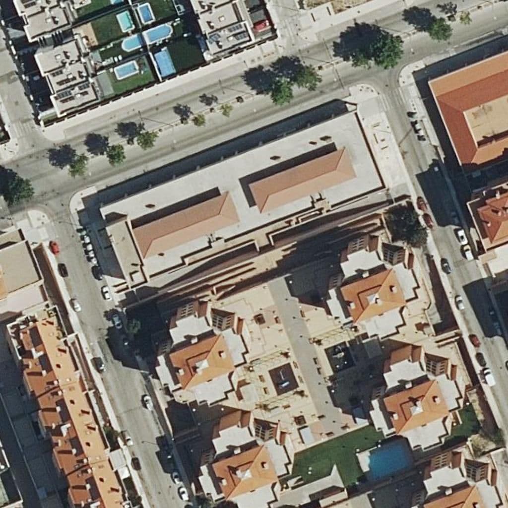 Aerial view of the grounds of Kinder School