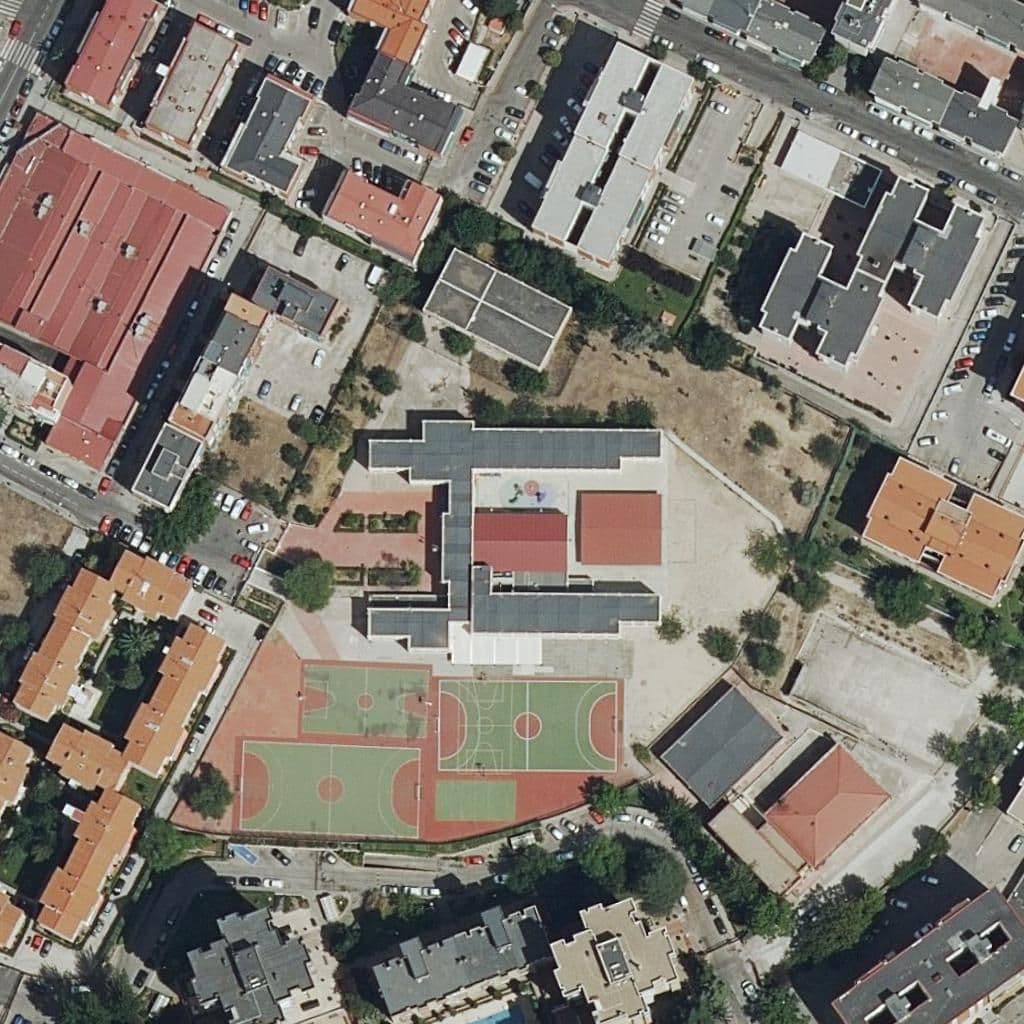 Aerial view of the grounds of Guarderia Pluto