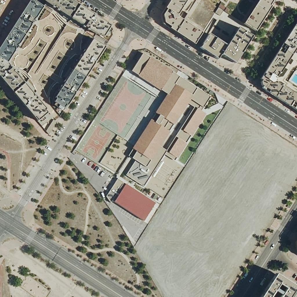 Aerial view of the grounds of Jose De Echegaray