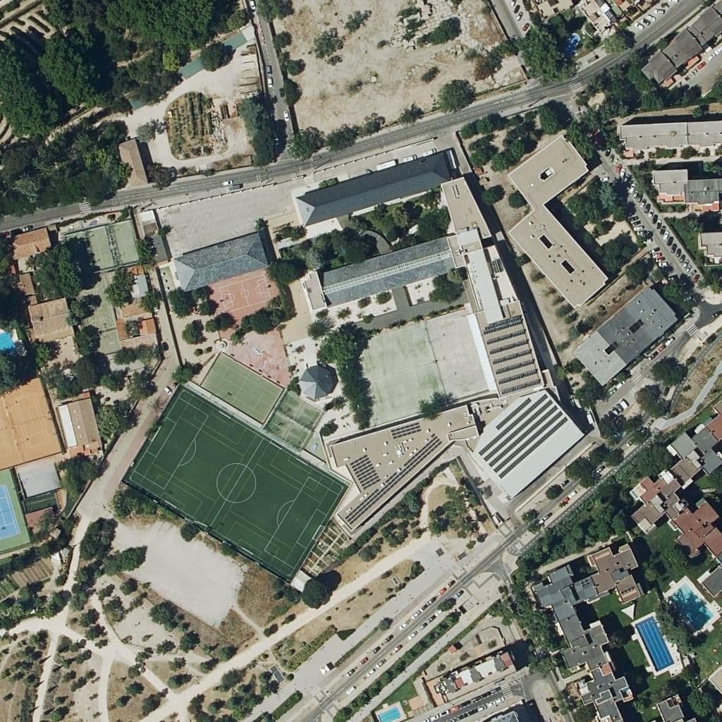Aerial view of the grounds of Cade