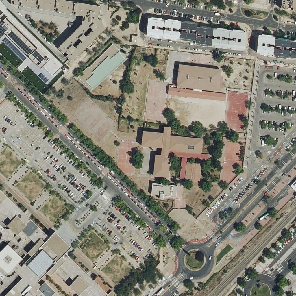 Aerial view of the grounds of El Rodari (Programa Casa De Niños)