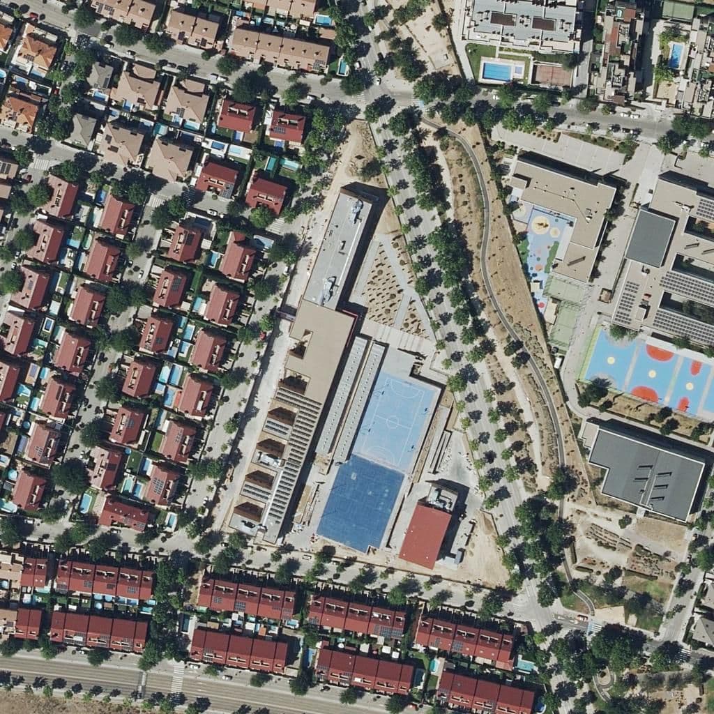 Aerial view of the grounds of Simone Veil
