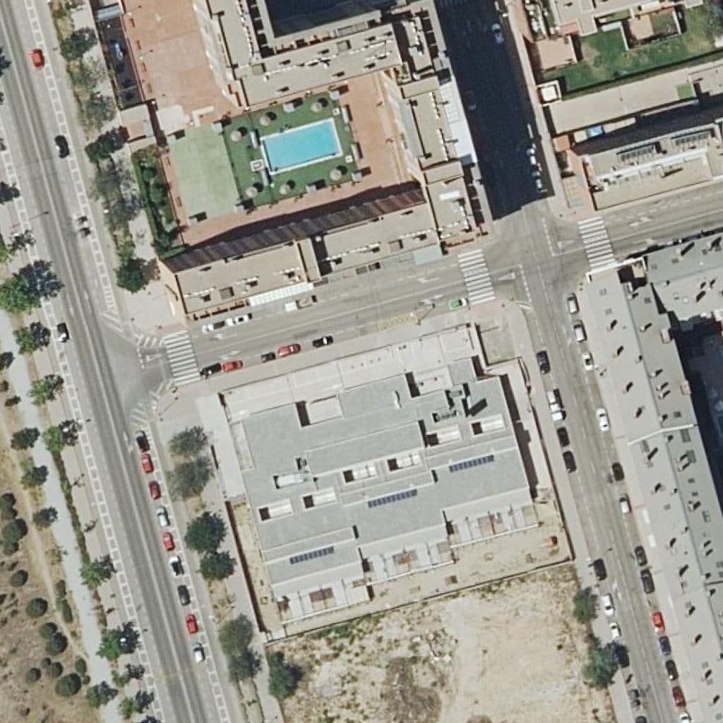 Aerial view of the grounds of Poeta Gloria Fuertes