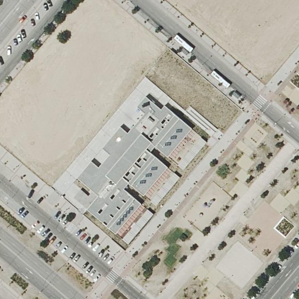 Aerial view of the grounds of El Fresno