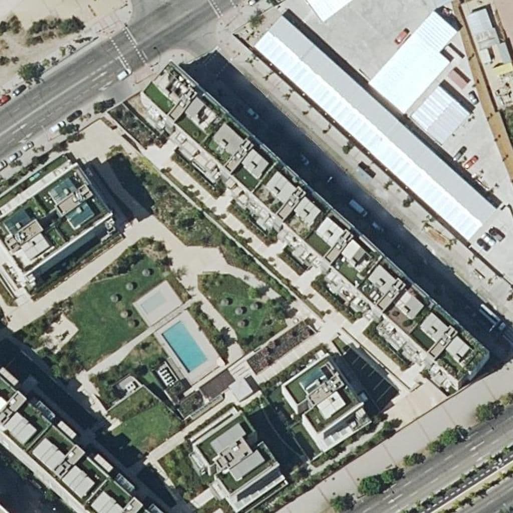 Aerial view of the grounds of Bliss Nursery School