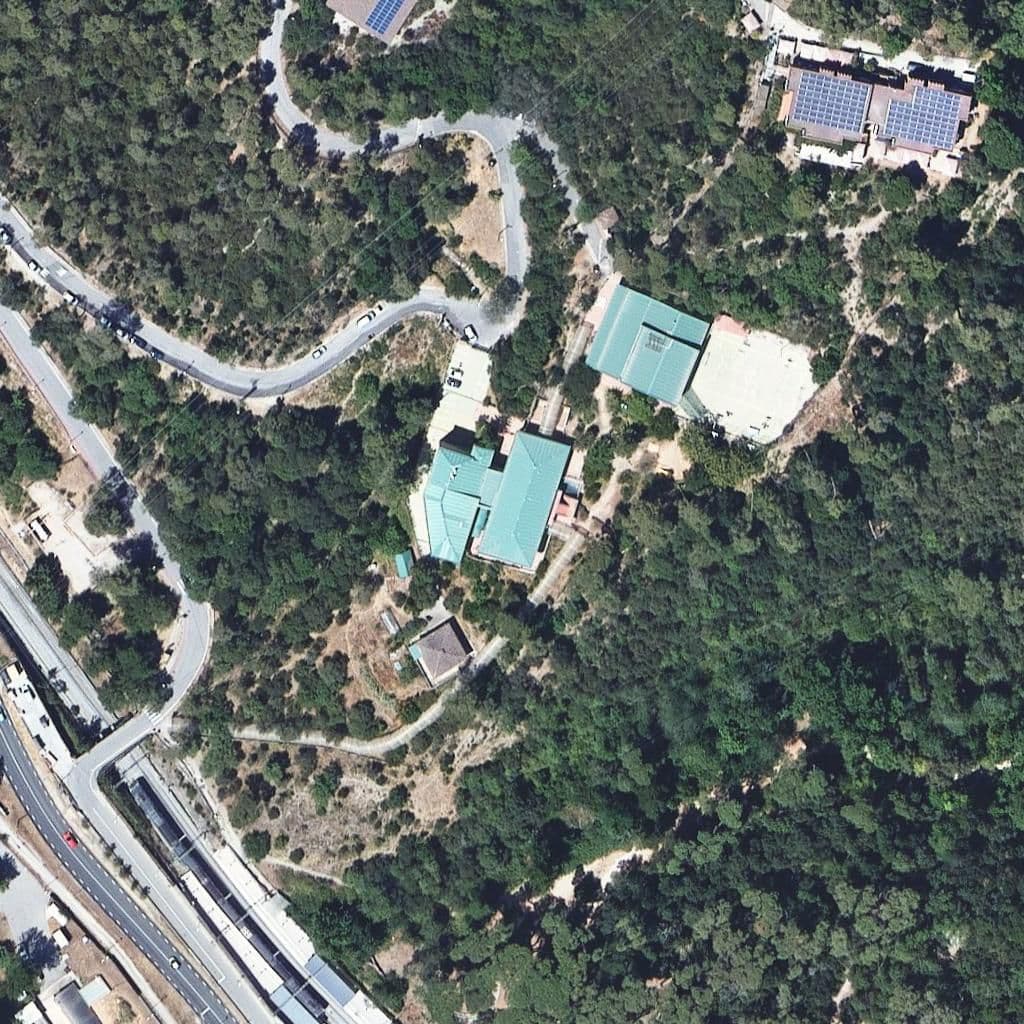 Aerial view of the grounds of Cee Municipal Vil·la Joana