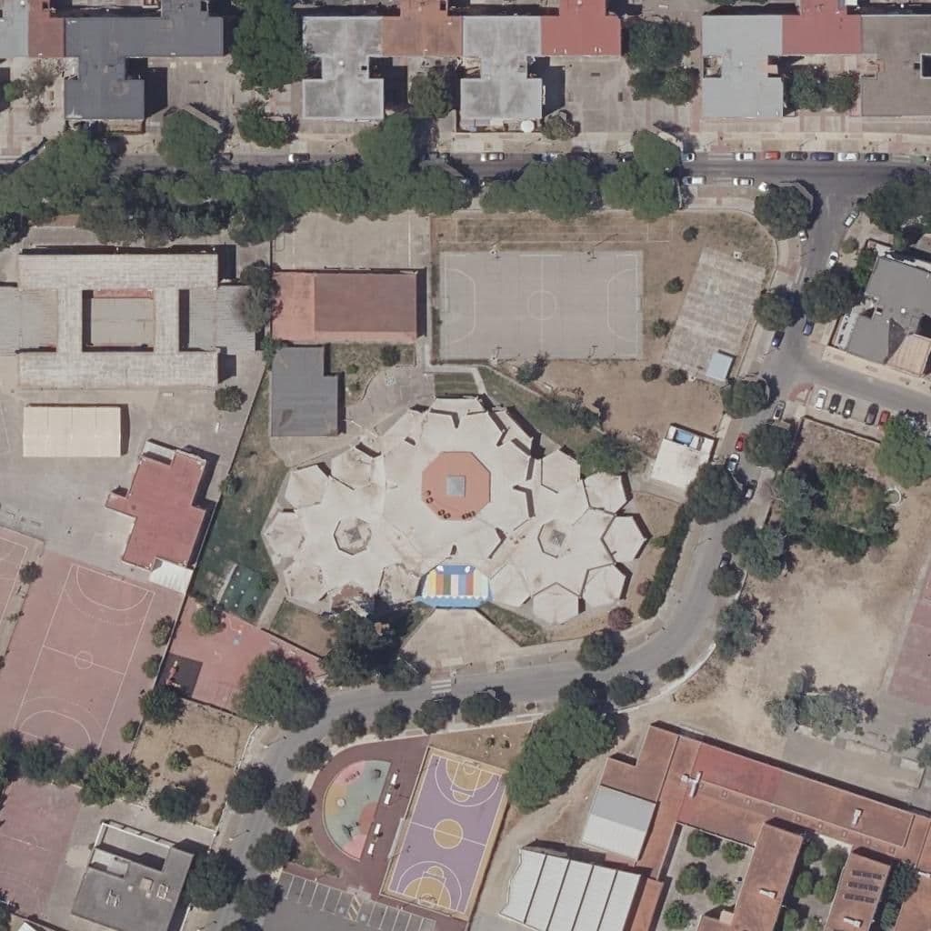 Aerial view of the grounds of Andrés De Ribera