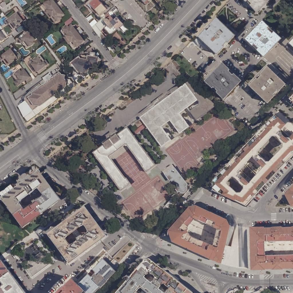 Aerial view of the grounds of Padre Luis Coloma