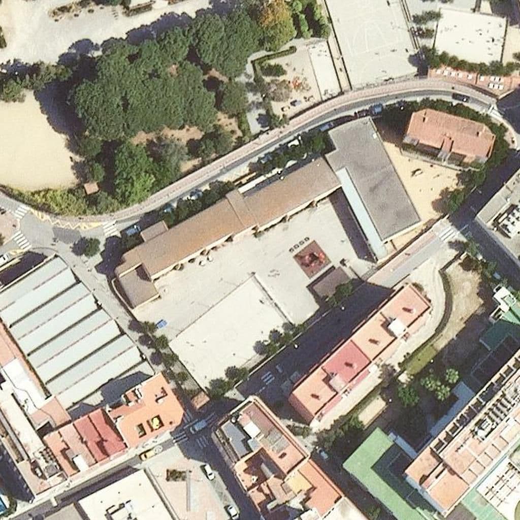 Aerial view of the grounds of Escola Esteve Carles