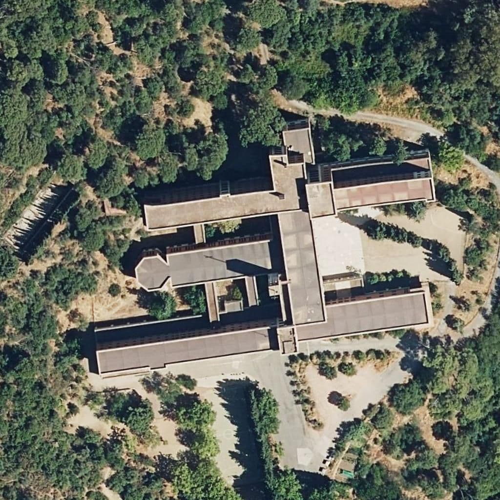 Aerial view of the grounds of La Aduana