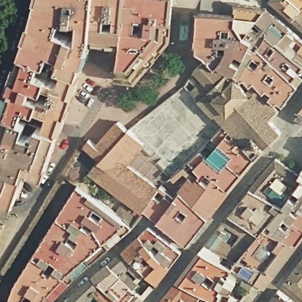 Aerial view of the grounds of Santos Mártires