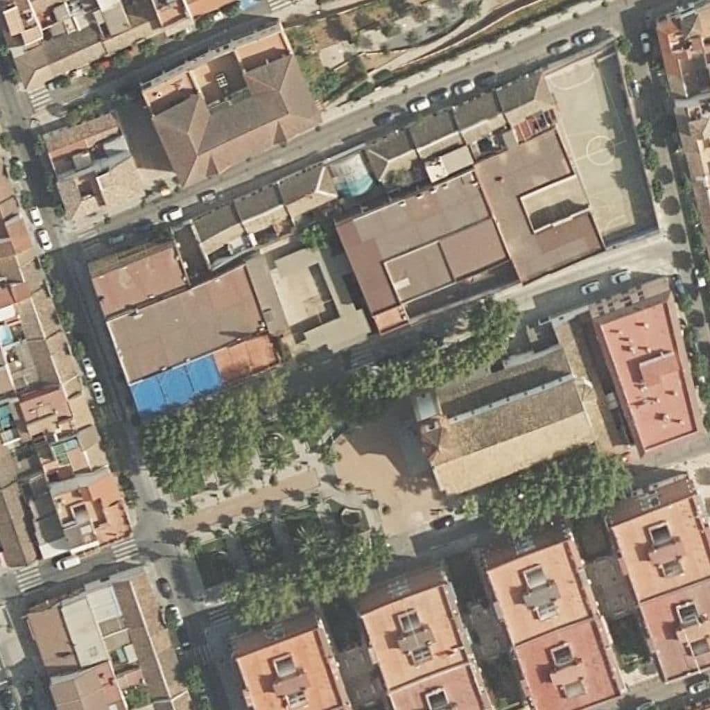 Aerial view of the grounds of Santo Ángel