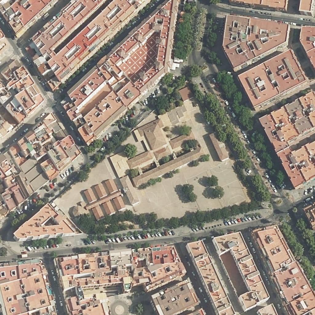 Aerial view of the grounds of Los Califas