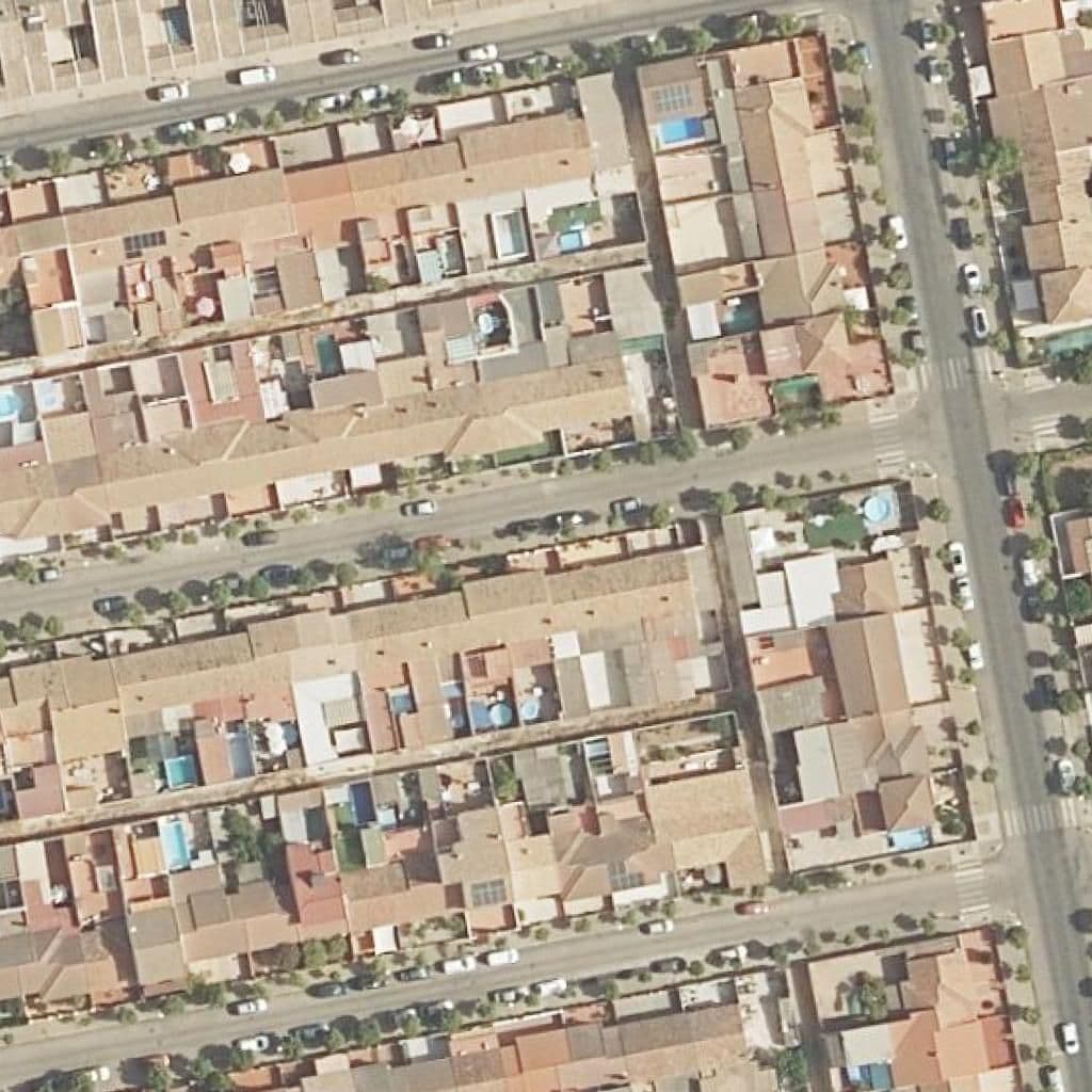 Aerial view of the grounds of Los Azahares