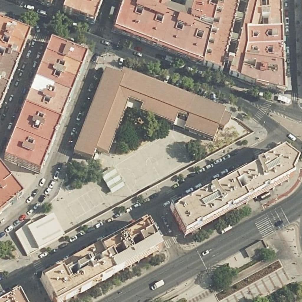 Aerial view of the grounds of Hernán Ruiz