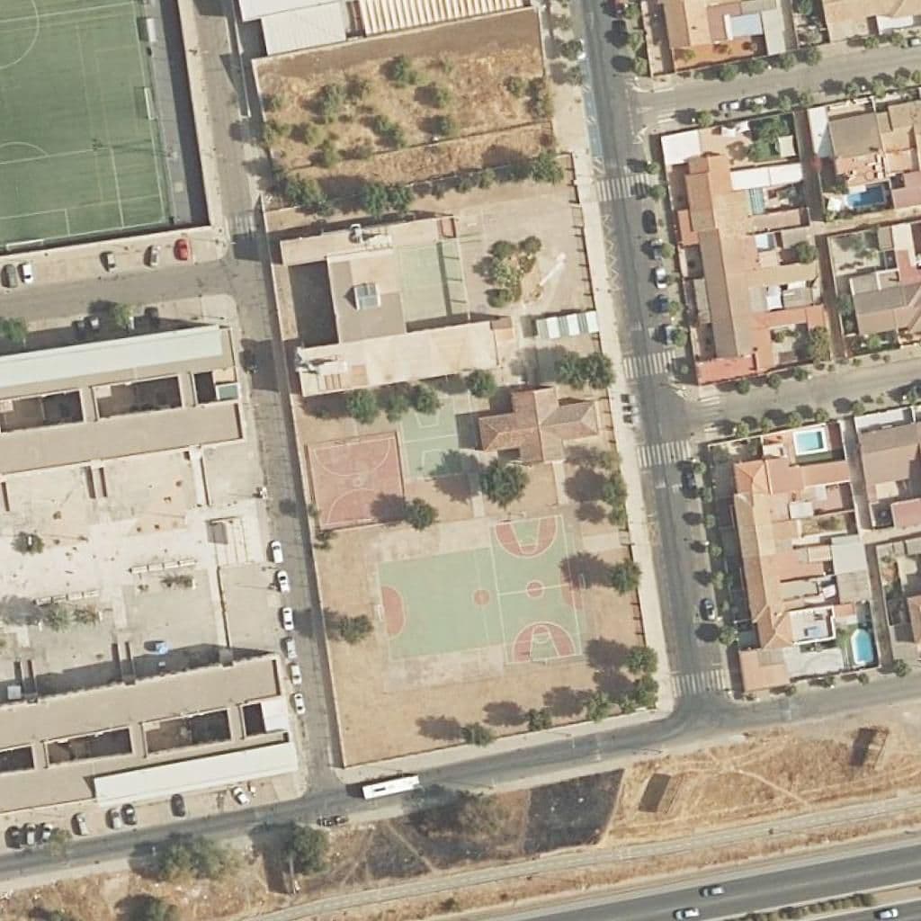 Aerial view of the grounds of Pedagogo García Navarro