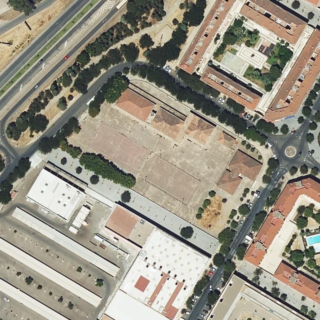 Aerial view of the grounds of Gloria Fuertes