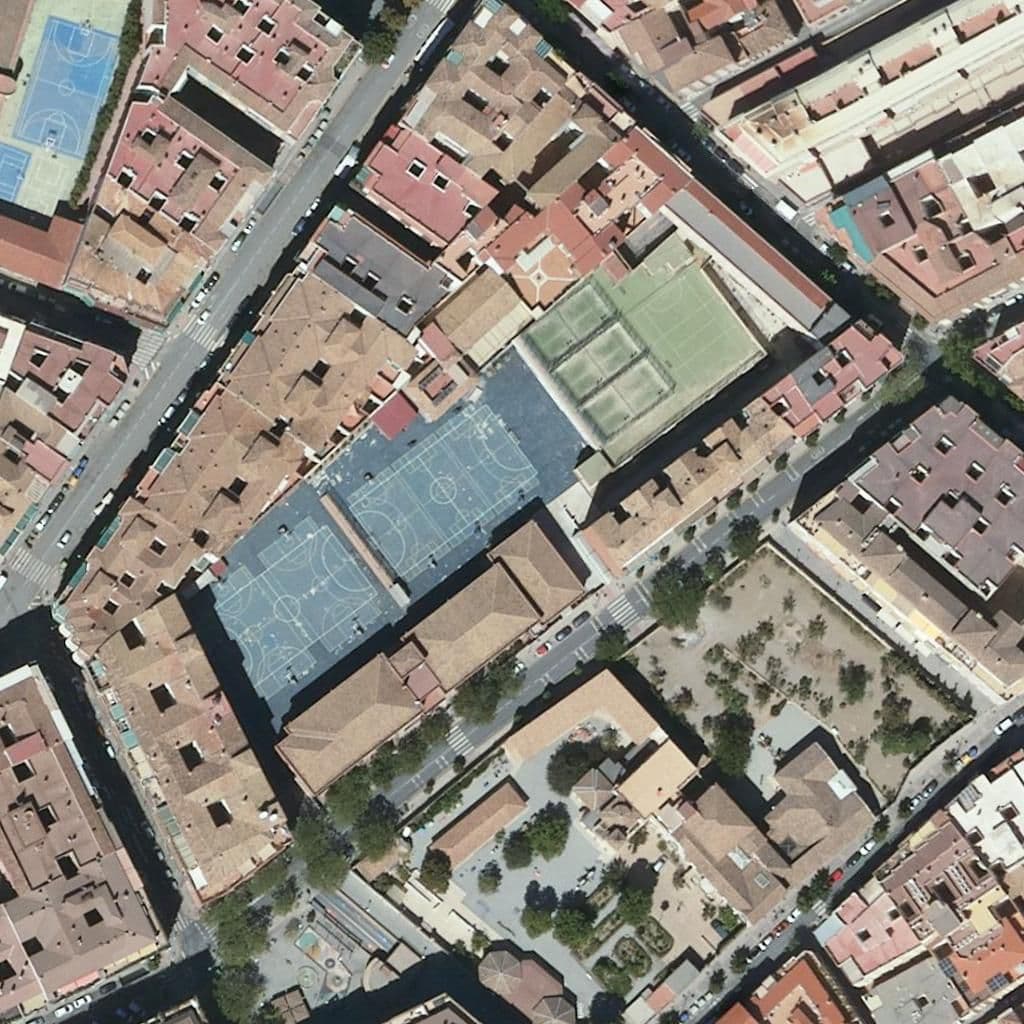 Aerial view of the grounds of La Inmaculada