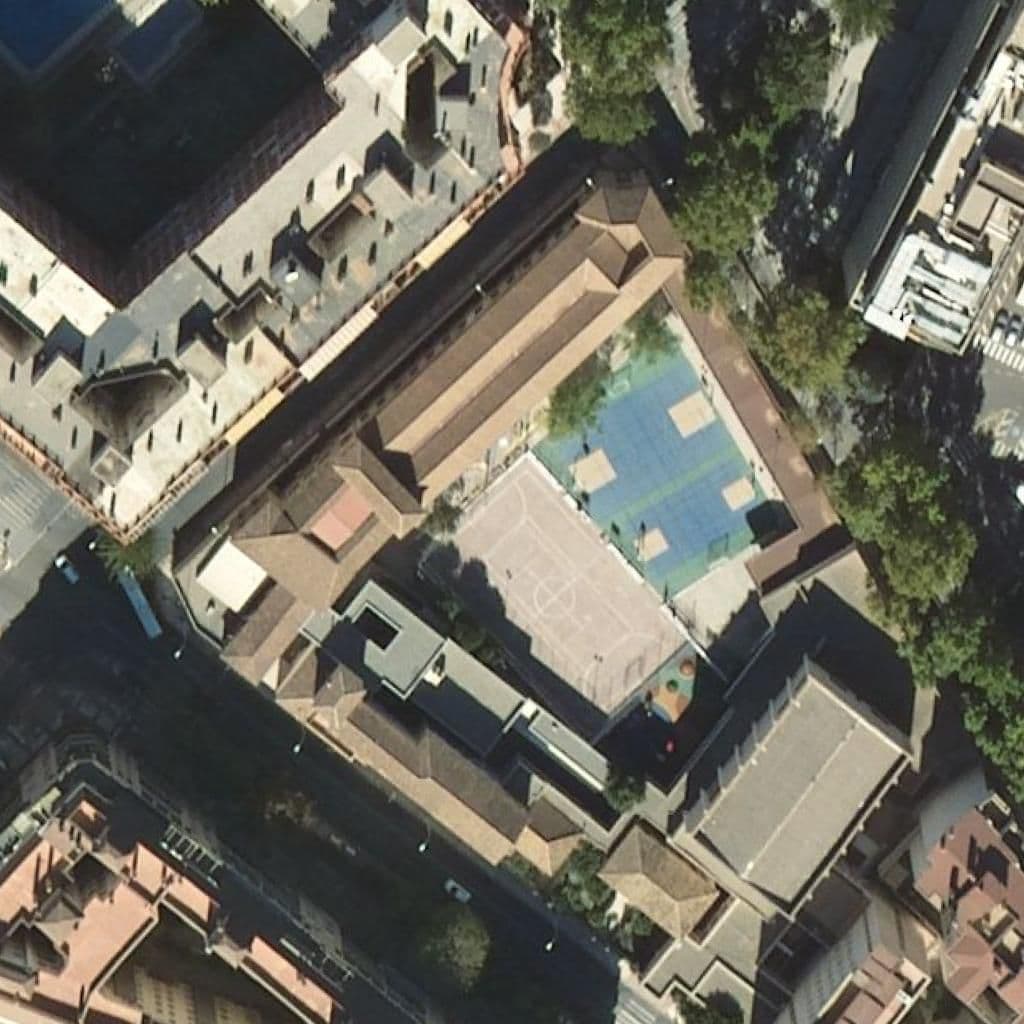 Aerial view of the grounds of Compañía De María