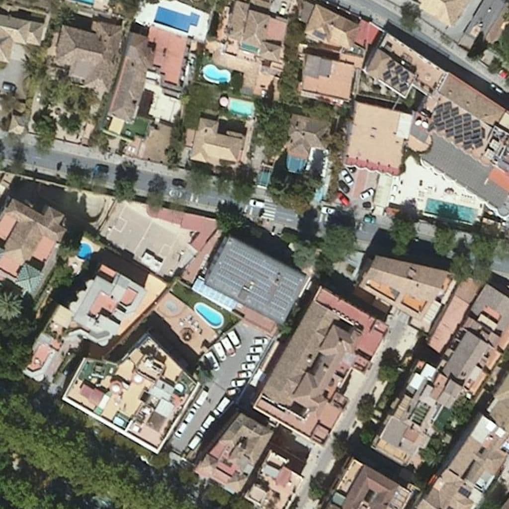 Aerial view of the grounds of Cruz Roja