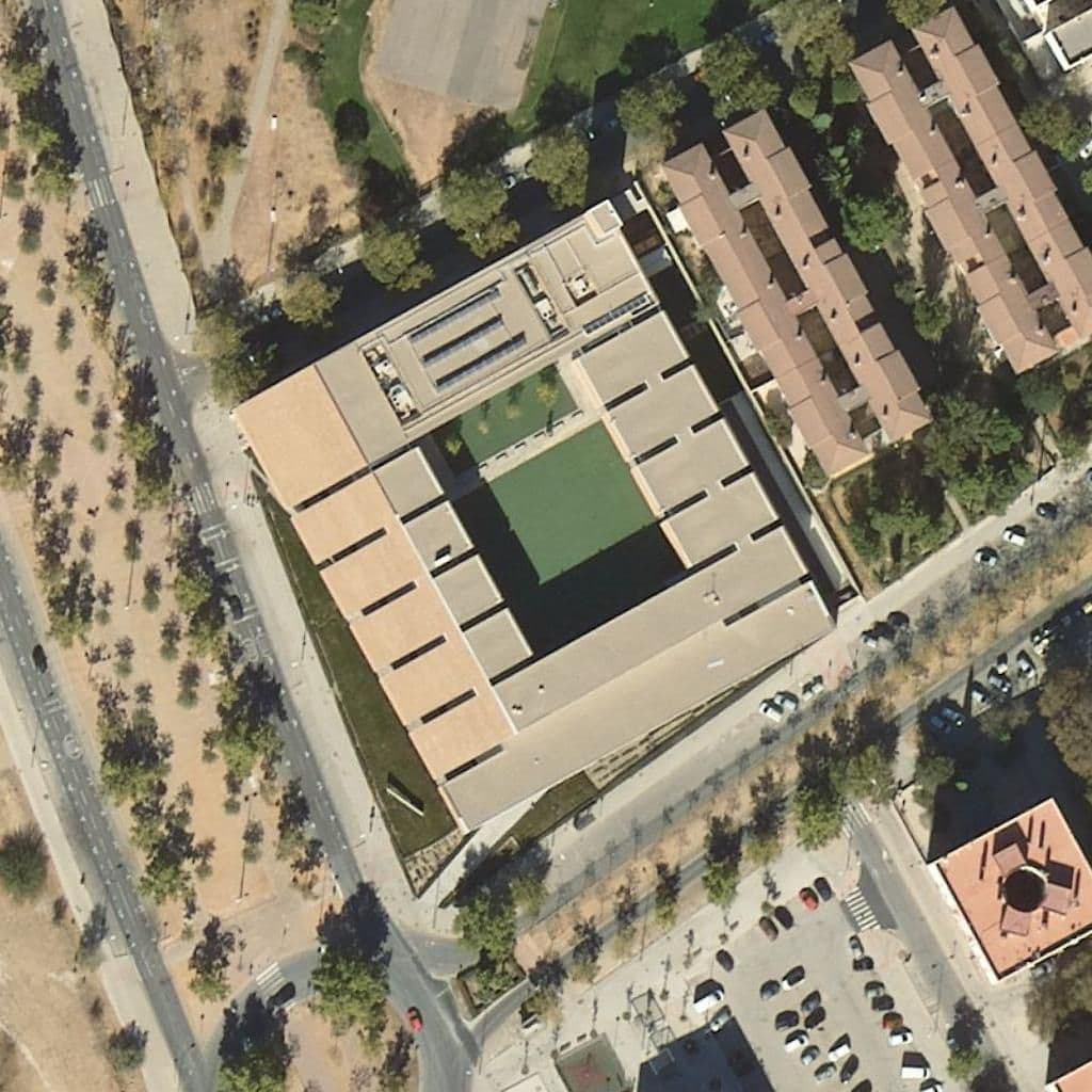 Aerial view of the grounds of Centro De Formación Profesional La Inmaculada