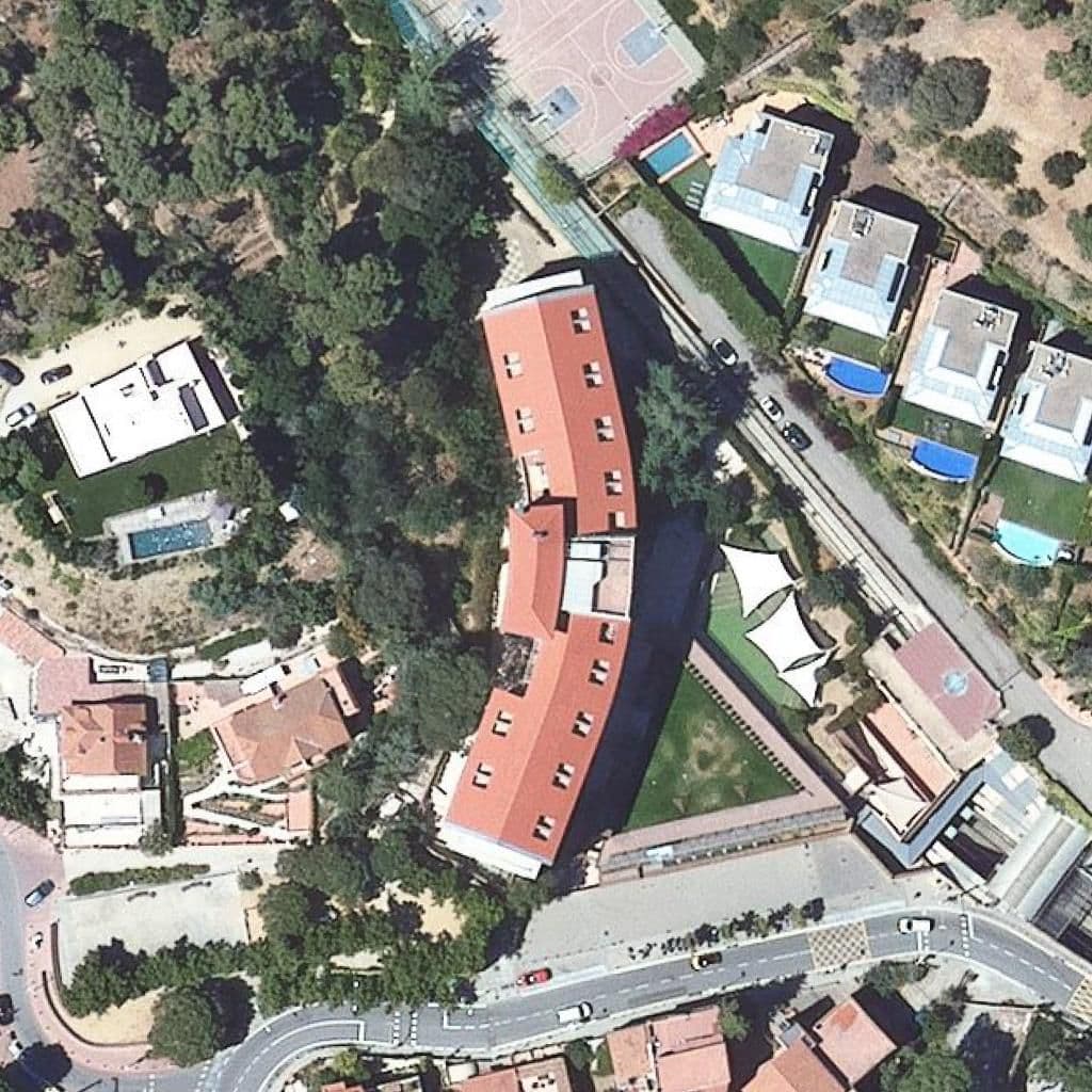 Aerial view of the grounds of Montserrat
