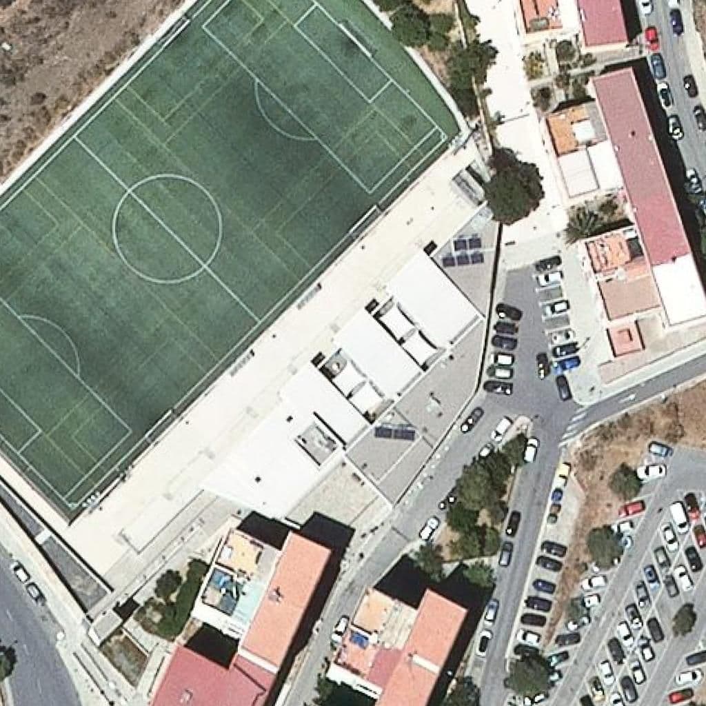 Aerial view of the grounds of Llar D'infants Les Oliveres