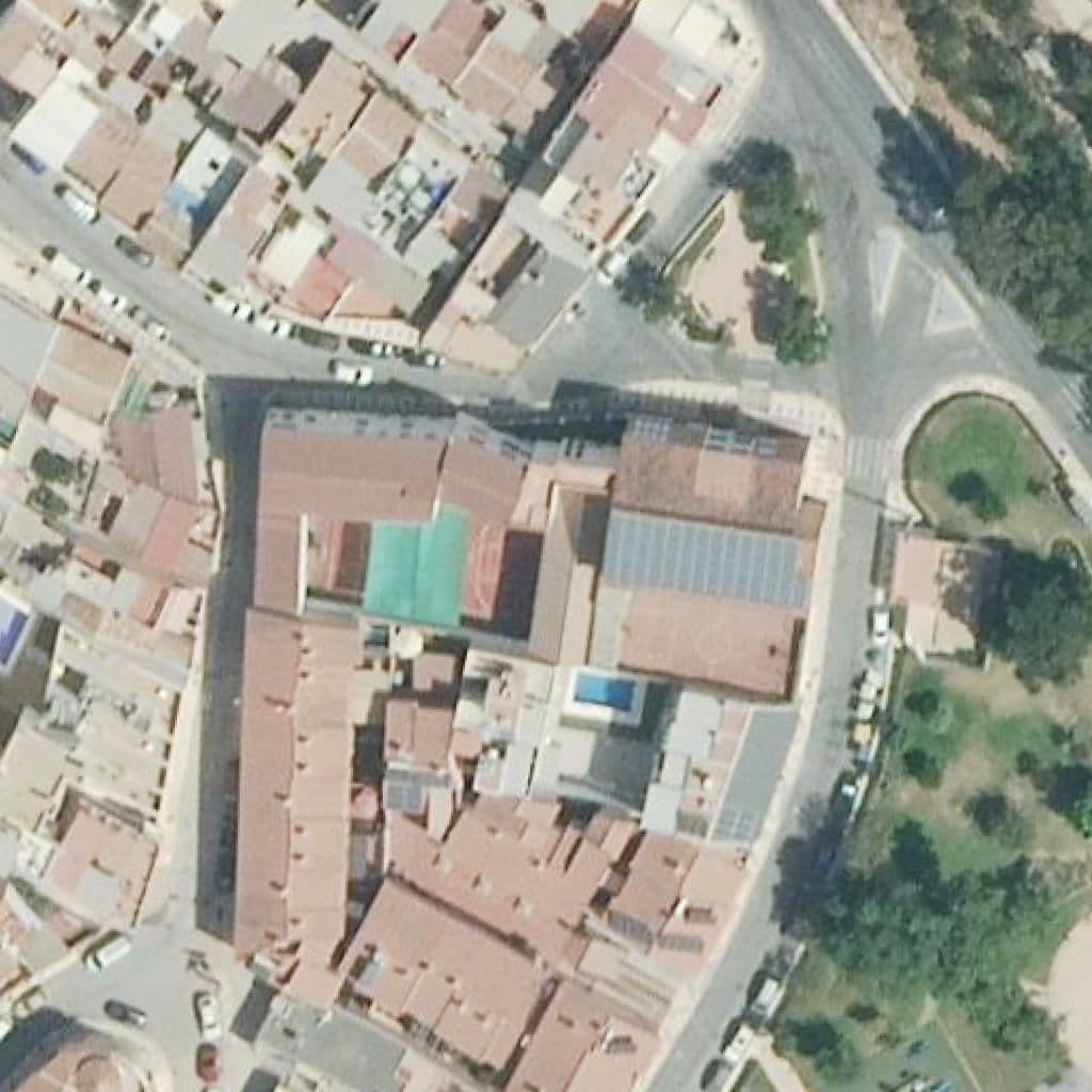 Aerial view of the grounds of San José Obrero