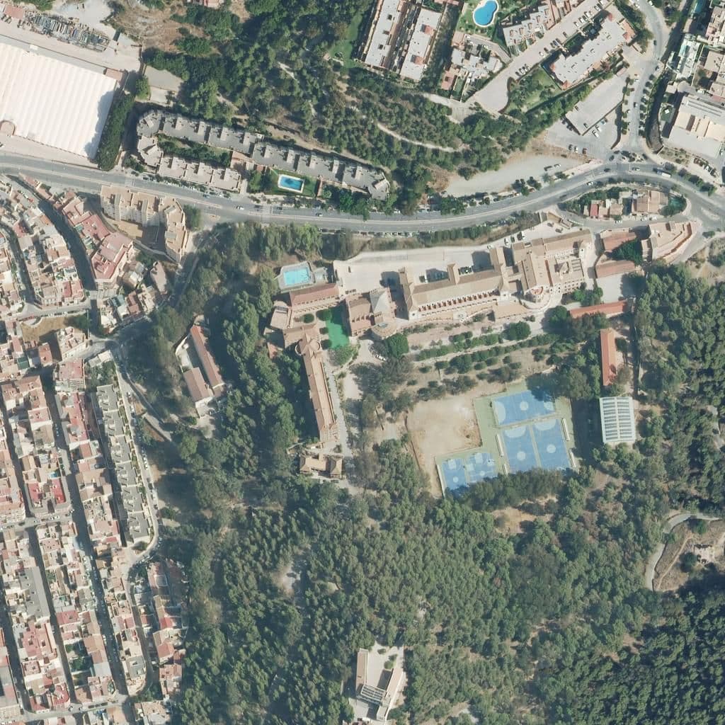 Aerial view of the grounds of Cardenal Herrera Oria