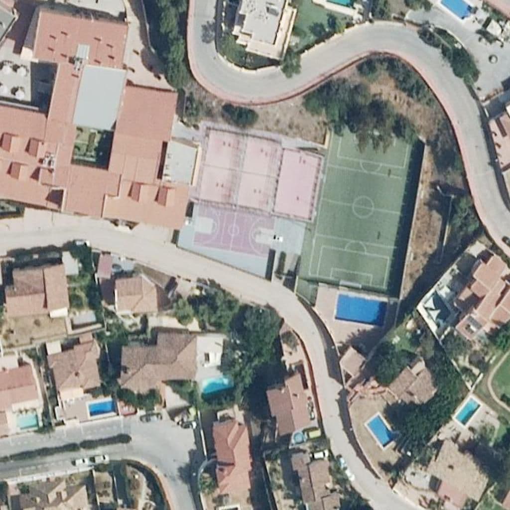 Aerial view of the grounds of Yago School