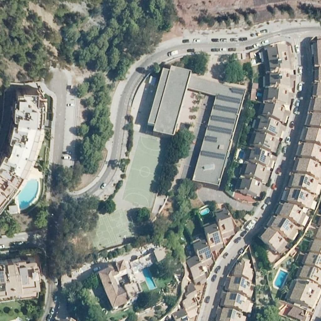 Aerial view of the grounds of Parque Clavero