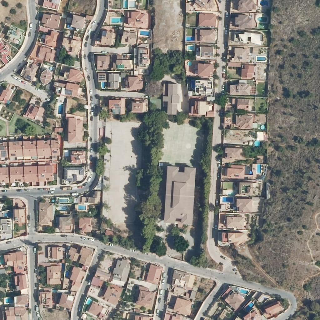 Aerial view of the grounds of Los Morales