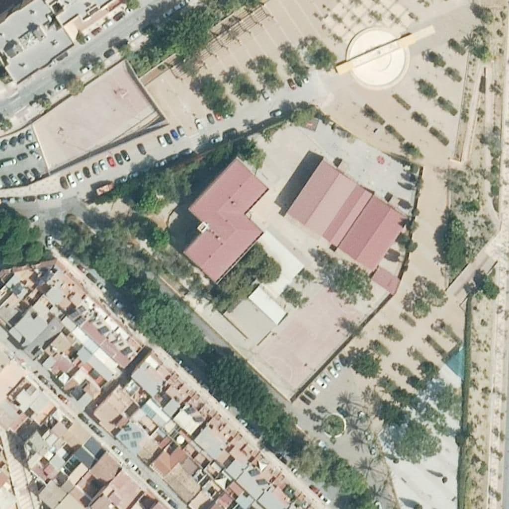 Aerial view of the grounds of Los Ángeles