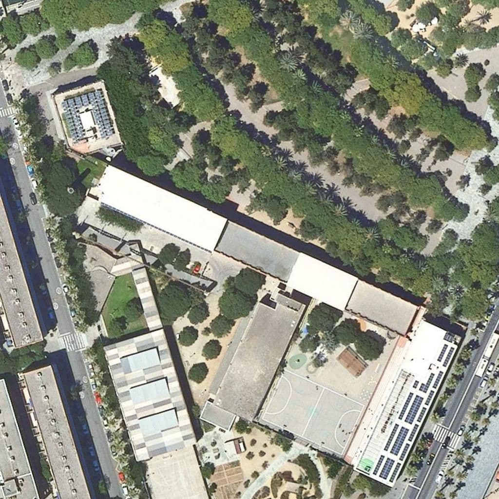 Aerial view of the grounds of Institut Joan Salvat I Papasseit