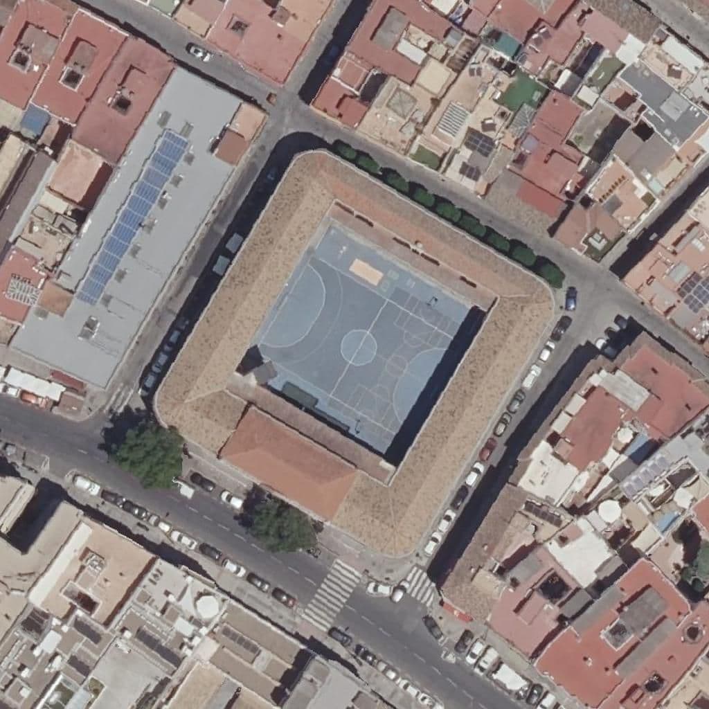 Aerial view of the grounds of José María Del Campo