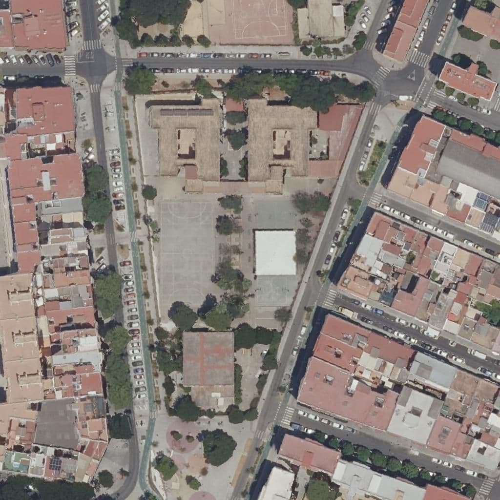 Aerial view of the grounds of Arias Montano