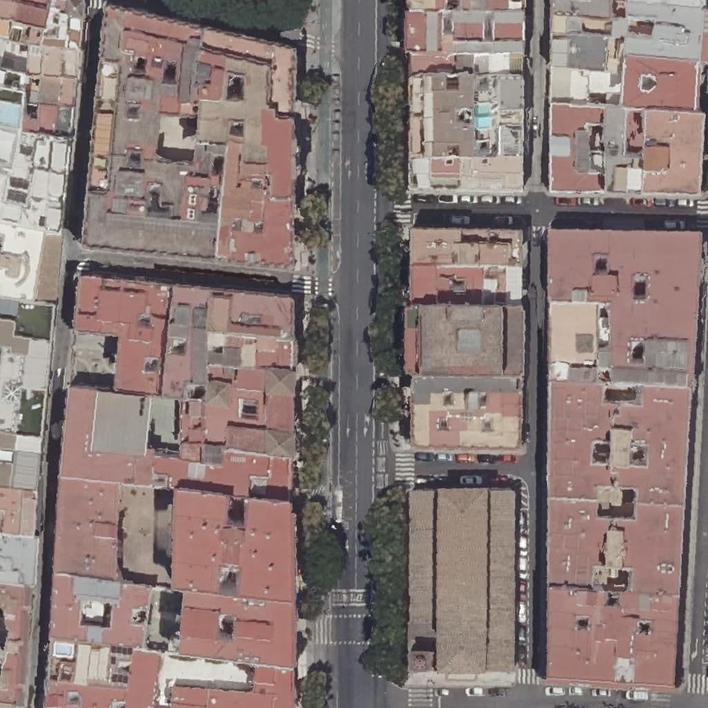 Aerial view of the grounds of Santo Tomás De Aquino