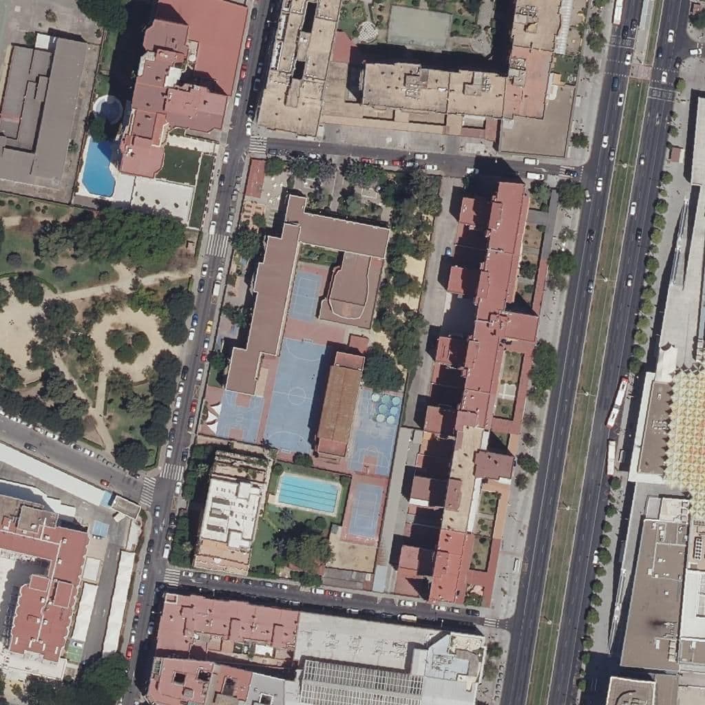 Aerial view of the grounds of Buen Pastor