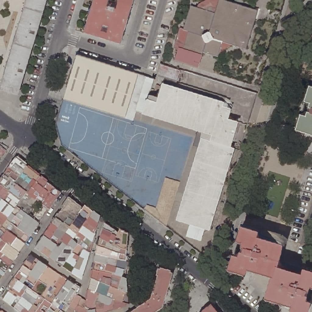 Aerial view of the grounds of Pontífice Pablo Vi