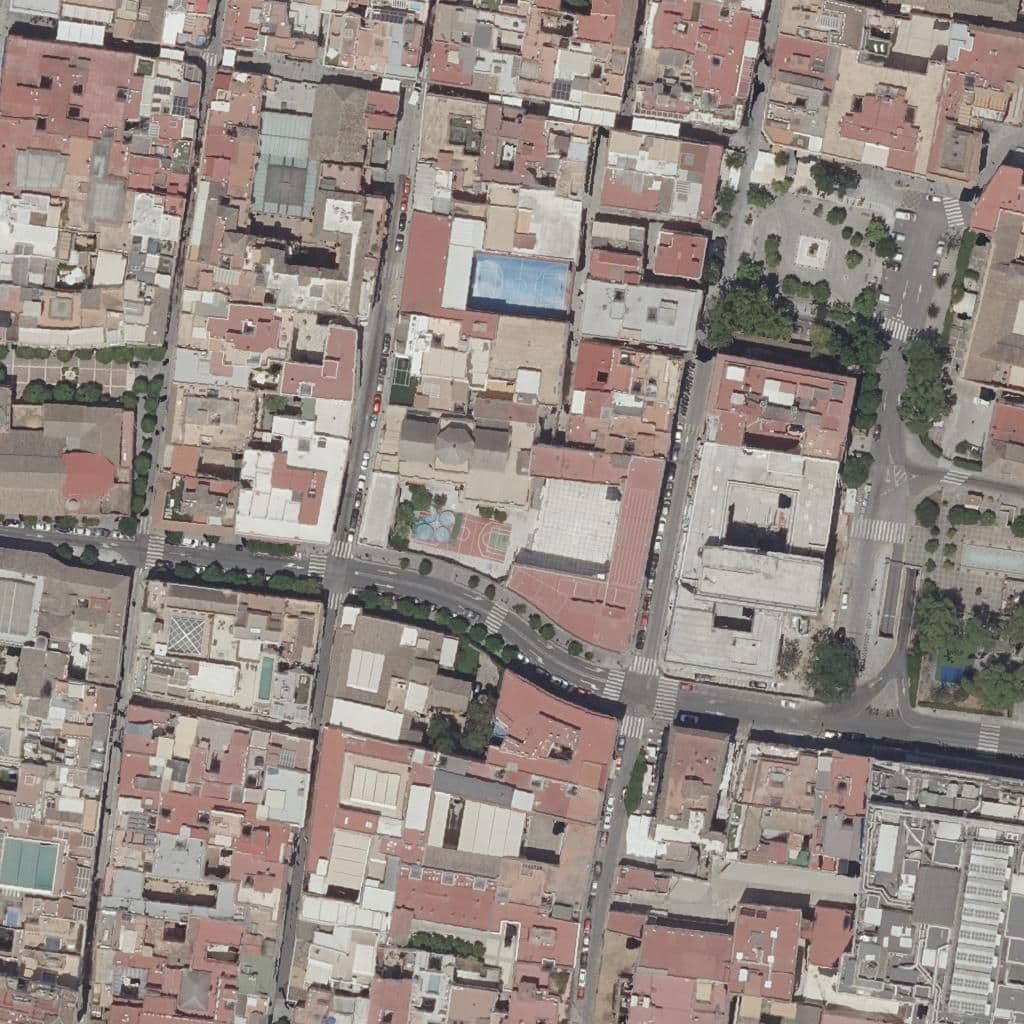 Aerial view of the grounds of María Inmaculada