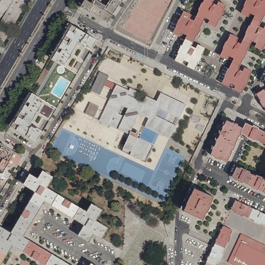 Aerial view of the grounds of Pedro Garfias
