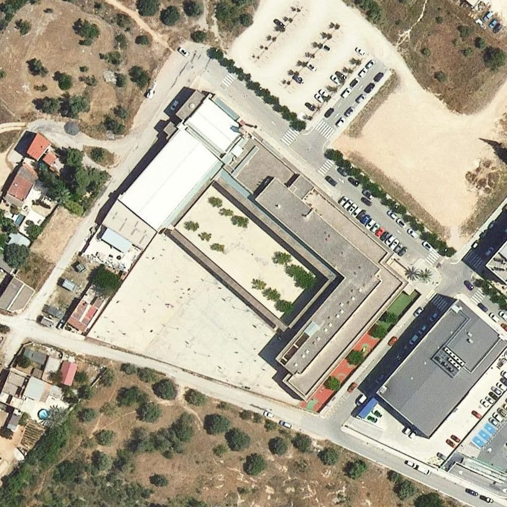 Aerial view of the grounds of Sagrat Cor