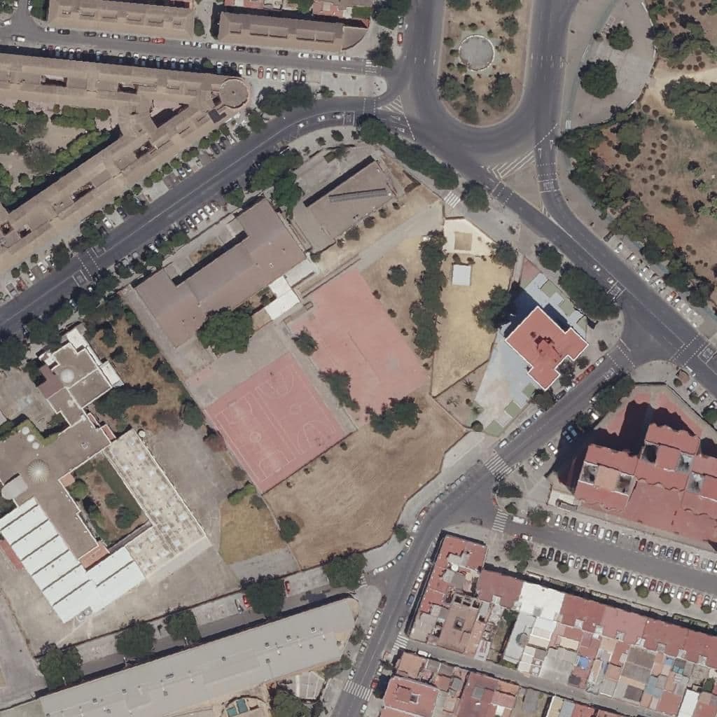 Aerial view of the grounds of La Candelaria