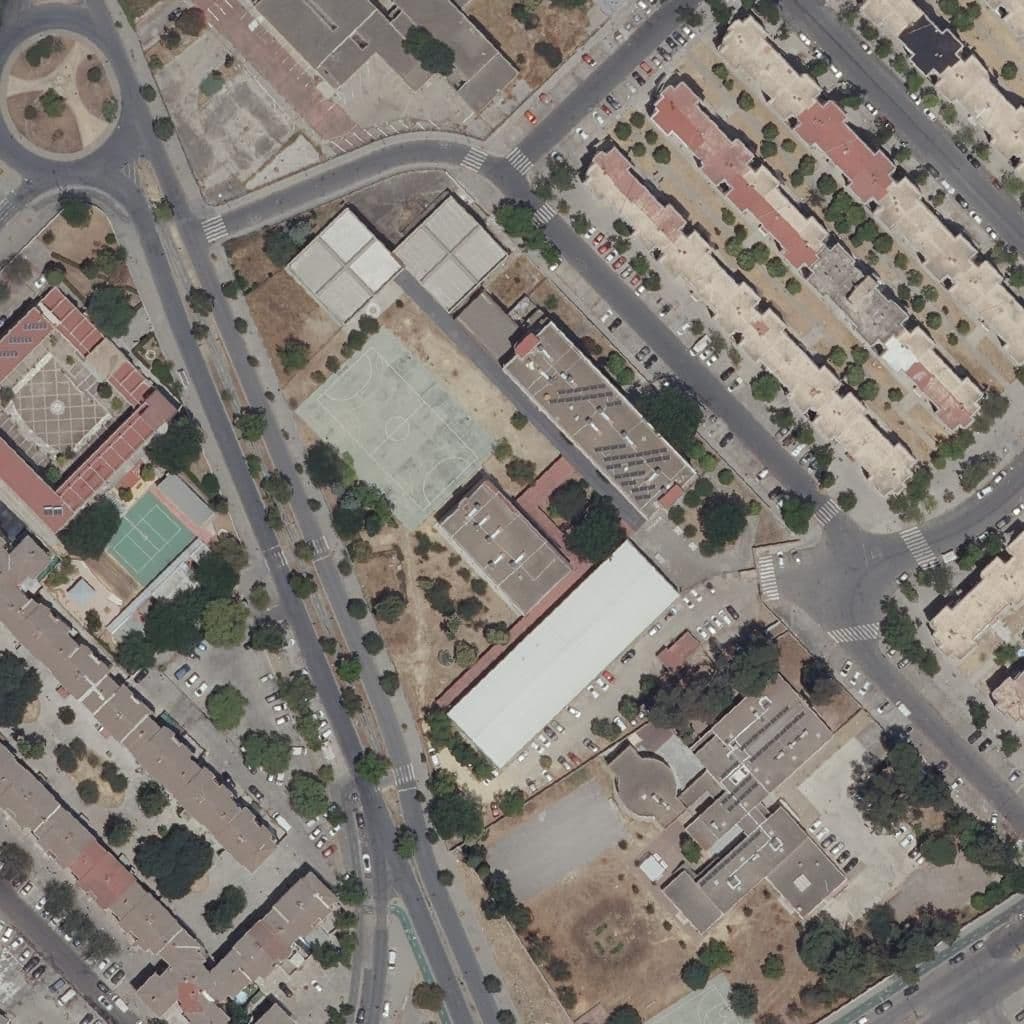 Aerial view of the grounds of Polígono Sur